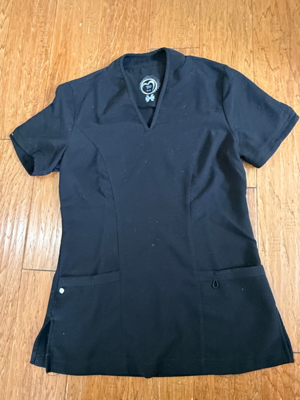 Black Medical Scrub Top - V-Neck